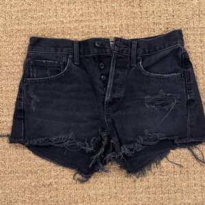 AGOLDE Black Cut Off Shorts